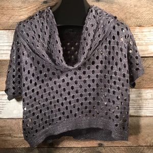 Gray & silver accented cutouts sweater/shirt
